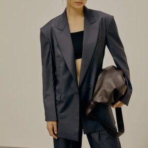LOW CLASSIC  Classic Single Breasted Blazer (Navy)